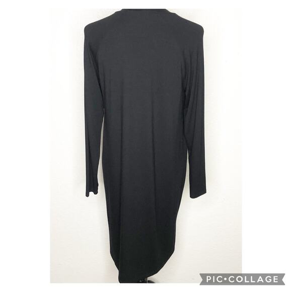 Eileen Fisher black long sleeve side slit hem tunic dress size Extra Small XS - Picture 11 of 11